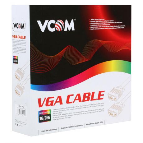 Кабель для монитора VCOM VGA 15M/15M 15.0 метров [VVG6448-15M]