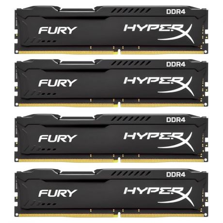 DIMM DDR4, 32ГБ (4x8ГБ), Kingston HyperX Fury Black, HX421C14FB2K4/32