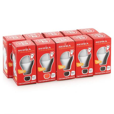 Упаковка ламп LED 10 шт Supra ЭКО SL-LED-ECO-A60-9W/3000/E27