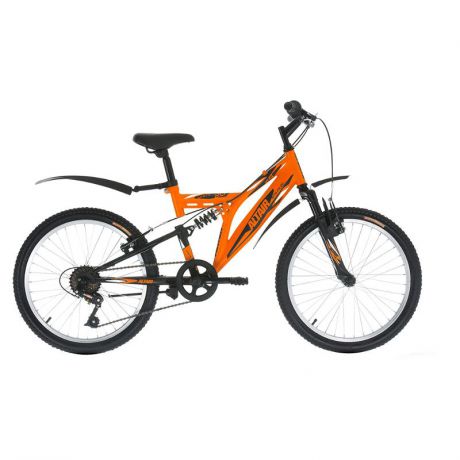 Велосипед двухколесный Altair MTB FS 20 колеса 20", 6 скорость, рама 13" (2016-2017) оранжево-черный мат (RBKT72N06003)
