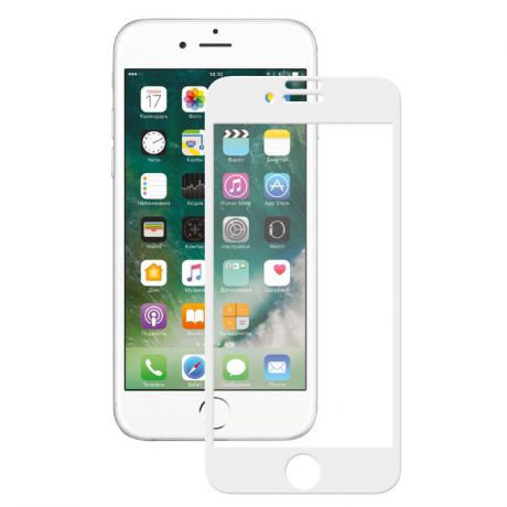 Защитное стекло Deppa 3D для Apple iPhone 7 / 8, с рамкой, 0.3 мм, белый