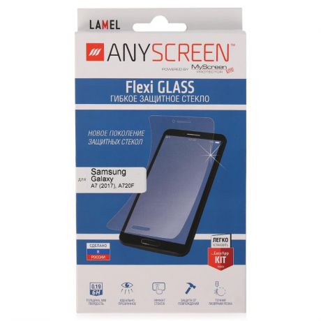 Защитное стекло AnyScreen для Samsung Galaxy A7 (2017), гибкое, прозрачное