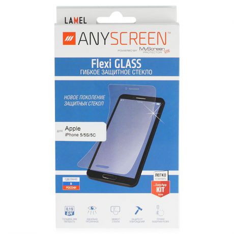 Защитное стекло AnyScreen для Apple iPhone 5 / 5С / 5S / SE, гибкое, прозрачное