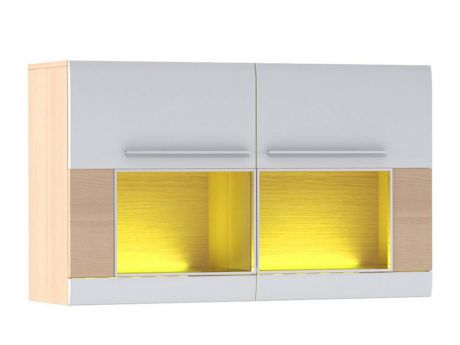 Шкаф настенный 2-х дверный со стеклом Lumio 1