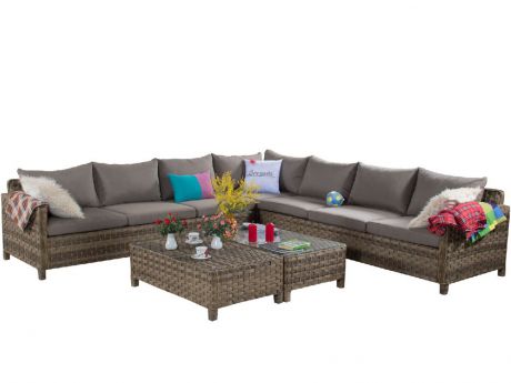 Угловой диван Aria с парой кофейных столиков