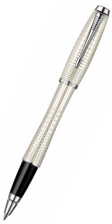 Ручка роллер Parker Urban Premium T204 (S0911440) Pearl Metal Chiselled F черные чернила подар.кор.