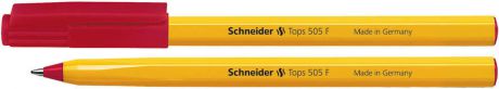 Ручка, шариковая, Schneider ,ТOPS 505 F, оранжевый корпус, красная