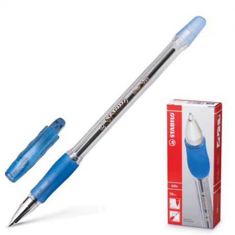 Ручка, шариковая, Stabilo, Bille, 03-04 мм, многоразовая, синяя