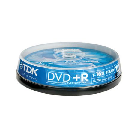 DVD+R TDK 4,7Gb 16X Cake-10 (10шт.)