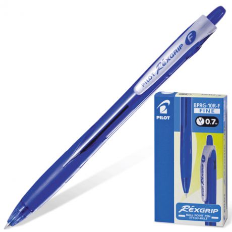 Шариковая автоматическая ручка PILOT Rexgrip 0.7 мм. синяя BPRG-10R-F-L