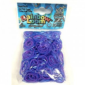 Набор для детского творчества, Резинки, Rainbow Loom, цвет Фиолет/син. перламутр Pearl Purple/Blue