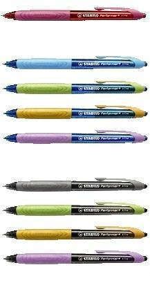 Ручка, шариковая, автоматическая, Stabilo, Performer +XF, синяя, св-оранж. корпус, 328/3-41-2