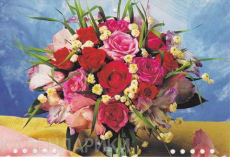 Календарь м/трио, Каро, 2016 год, Цветы Букет с розами