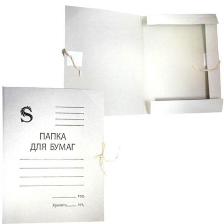 Папка картоннная с завязками SPONSOR А4 белая 280г/м2