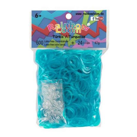 Набор д/детского творчества Резинки Rainbow Loom гелевые Бирюзовый Turquoise, B0037