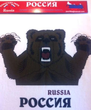 Футболка Русский медведь белая XXL