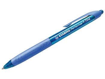 Ручка, шариковая, автоматическая, Stabilo, Performer + F синяя (темно-синий корпус)