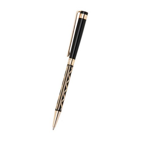 Ручка,шариковая, подарочная, Manzoni, Aprilia, черн. золот. гравировка APR5014-B