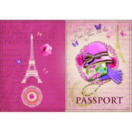 Феникс Презент Обложка для паспорта "Французский шик" ПВХ 13,3*19,1см. 35682