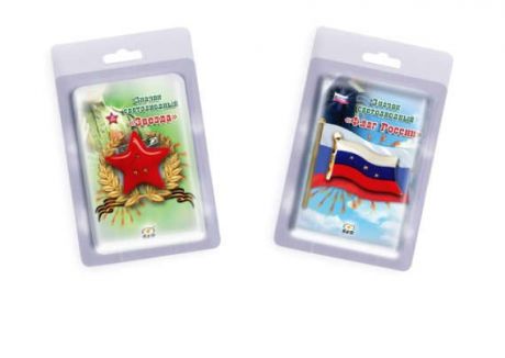 Сувенир Значок светодиодный "Звезда" и "Флаг России", BH1108