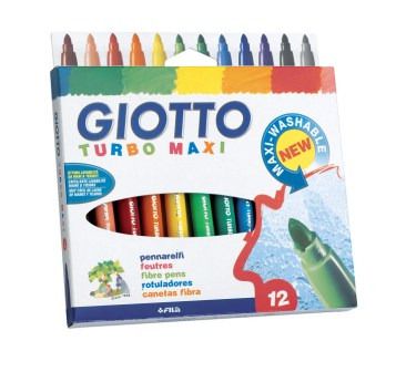 Фломастер, FILA Giotto Turbo maxi , 12 цветов, в блистере