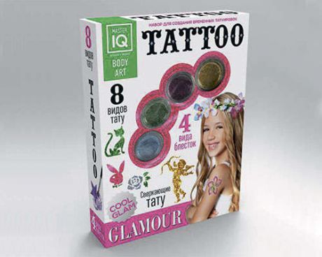 Набор для творчества Master IQ Создание временных татуировок ТАТУ GLAMOUR (8 видов тату) С006