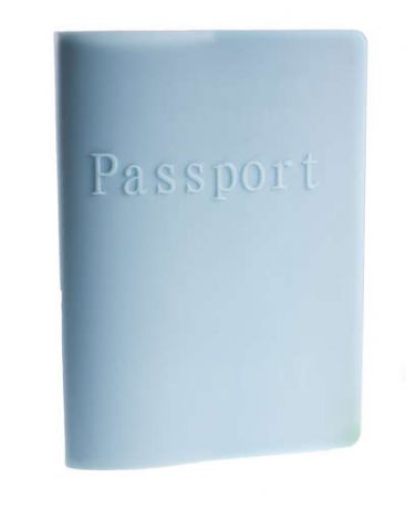 Обложка для паспорта, Partner, силиконовая Голубая 9,3*13см