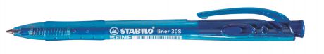 Ручка, шариковая, Stabilo, Liner, 0,3 мм, многоразовая синяя