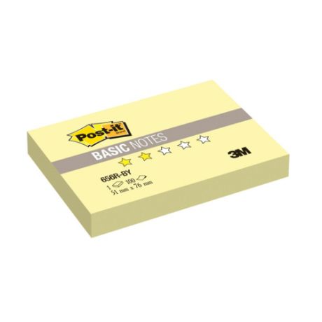 Бумага для заметок с клеевым краем Post it 51*76мм 100л "BASIC" канареечный желтый 656R-BY-RU