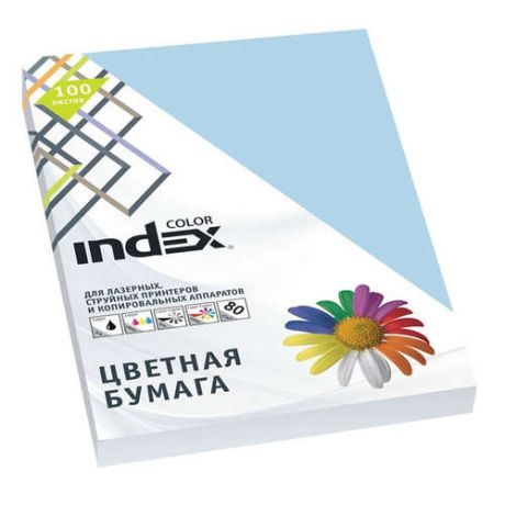 Бумага, цветная, офисная, Index Color 80гр, А4, бледно-голубой (72), 100л
