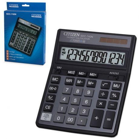 Калькулятор настольный, Citizen, SDC-740, 14 разрядов