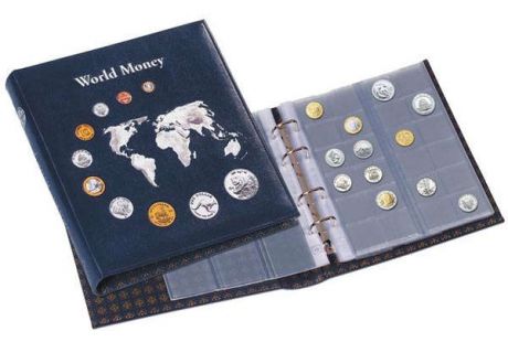 Альбом для монет Leuchtturm "World money" 245*270мм (5 файлов 152 ячейки) на кольц. цв. однот.