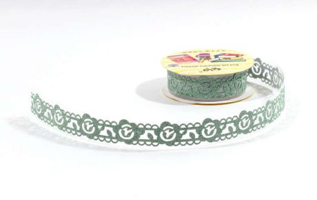 Клейкая лента для декора мерцающая, зеленый, ЛМЗ-зел