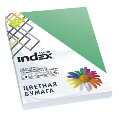 Бумага, цветная, офисная, Index Color 80гр, А4, изумрудно-зеленый (68), 100л