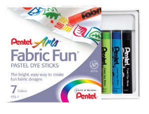 Мелки , пастель для ткани, Pentel Arts, "Fabric Fun", 7 цветов