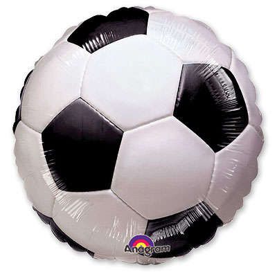 ЕВРОПА шар фольгиров. Футбольный мяч, Круг, 46см,Бело-чёрный, 11704002