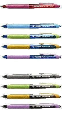 Ручка, шариковая, автоматическая, Stabilo, Performer +XF, синяя, св-син. корпус, 328/3-41