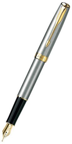 Ручка перьевая Parker Sonnet F527 (S0809110) Stainless Steel GT F перо сталь нержавеющая/позолота 23К подар.кор.