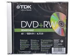 Диск, TDK, DVD+RW, 4.7Gb, 120min, 4x, slim