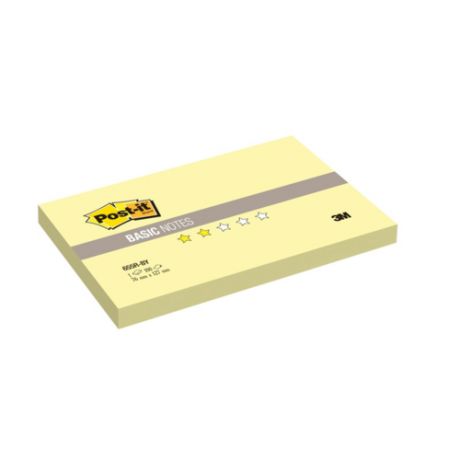 Бумага для заметок с клеевым краем Post it Basi 76*127мм 100л цв. желтый в блистере 655R-BY-RU