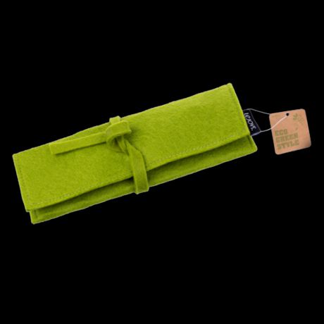 Пенал Lejoys, серия Felt, 220*70 мм, искусственный войлок, на завязке, зеленый