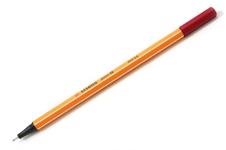 Ручка, капиллярная, Stabilo point 88 (0,4мм) ,темно-красная