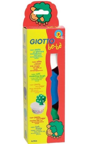 Набор д/творчества GIOTTO be-be Super Modelling Dough масса для моделирования 3шт*100гр (бел, син, зел.) 462503