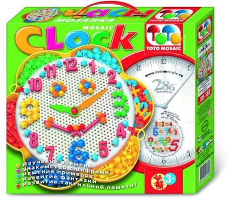 Мозаика-часы ToysUnion 200фишек ,60 цифр., 24 знака, 2 стрелки 00-160