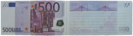Сувенир Филькина Грамота Блокнот пачка 500 евро NH0000008