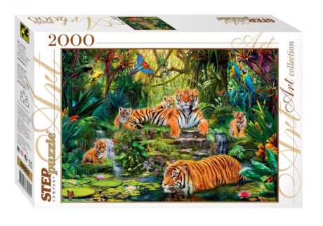 Пазл Step puzzle 2000 эл. 960*680 В джуглях. Тигры