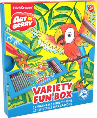Набор для творчества Erich Krause Variety Fun box Artberry (12 флом + 12 восков мелков Twist)