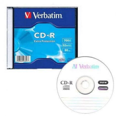 CD-R, Verbatim, 700Mb, 80min, 52X, slim