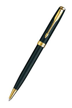 Ручка шариковая Parker Sonnet K528 (S0818000) Matte Black GT M черные чернила подар.кор.