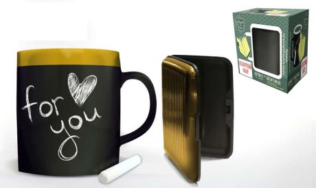 Сувенир Феникс Презент Подарочный набор Золотой кружка 300мл+мелки+держатель для пластиковых карт